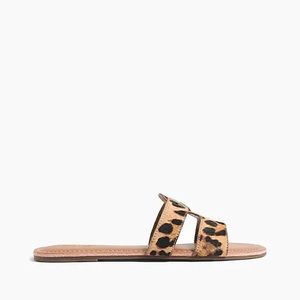 NWT J. Crew calf hair leopard slides